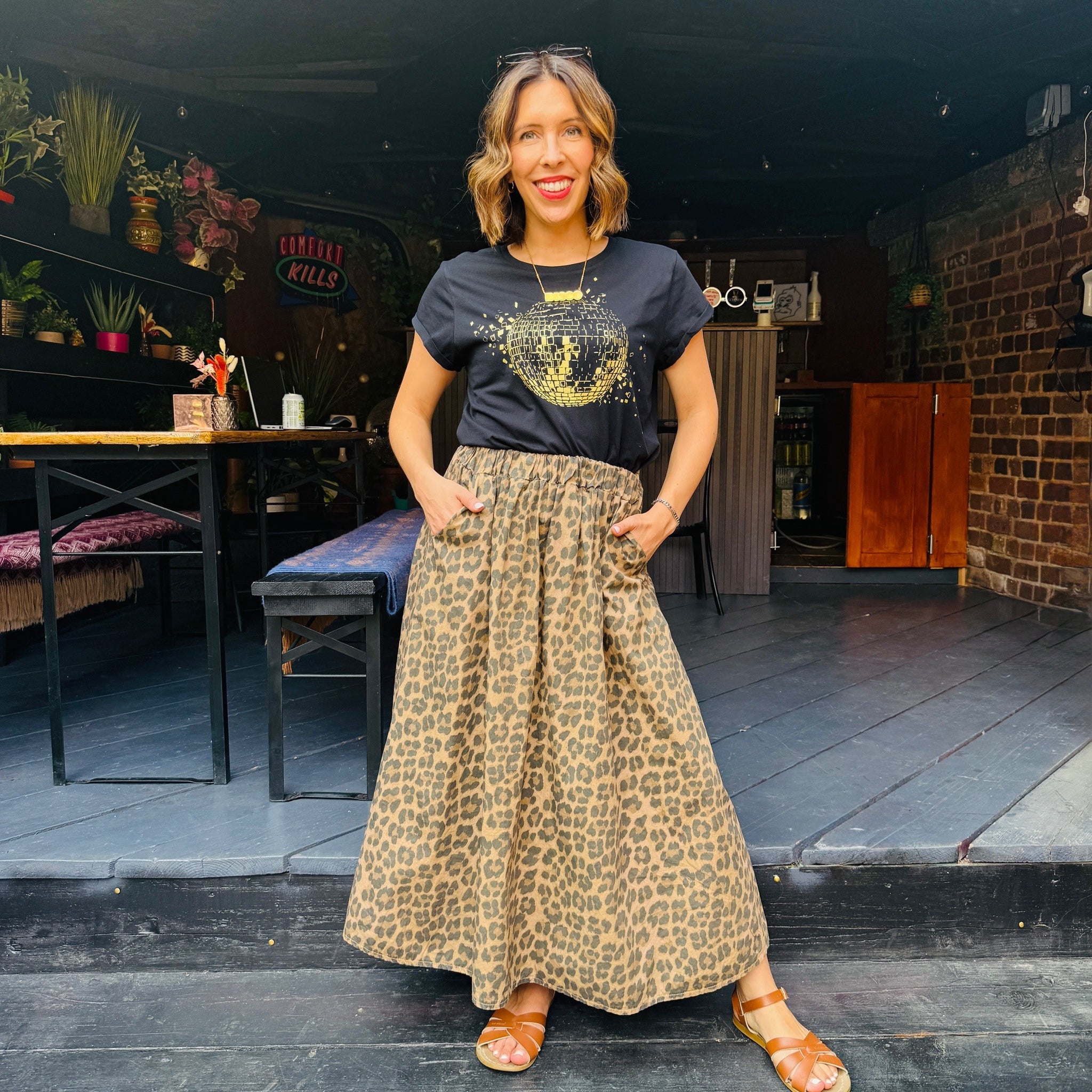 Print Skirt Leopard Midi Skirt 48 Leopard Print A Line Skirt Camel