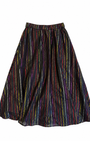 black a line skirt with multi coloured rainbow stripe
