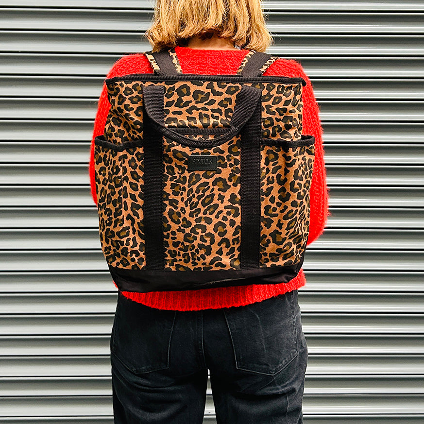 Leopard Print Backpack with black accents by Sixton - Disko Kids 
