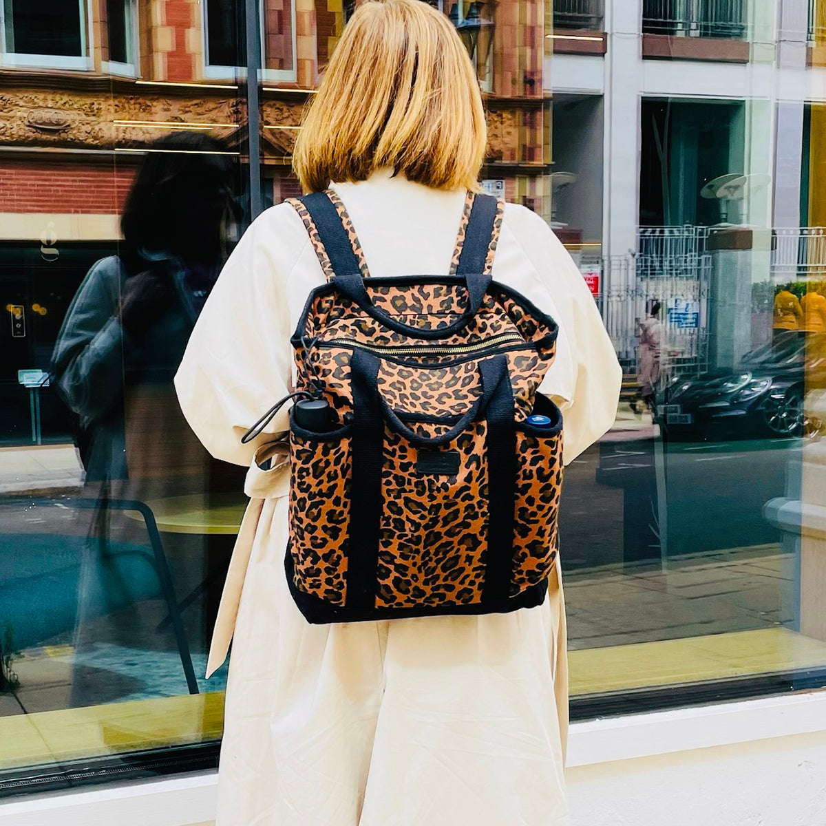 Leopard Print Backpack with black accents by Sixton - Disko Kids 
