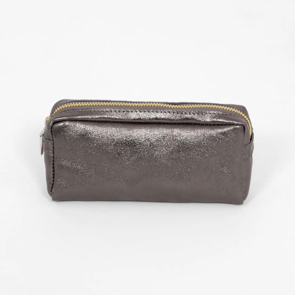 metallic grey makeup bag gifts for her