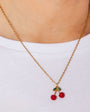 cherries necklace charm jewellery disko kids festival fun gift 