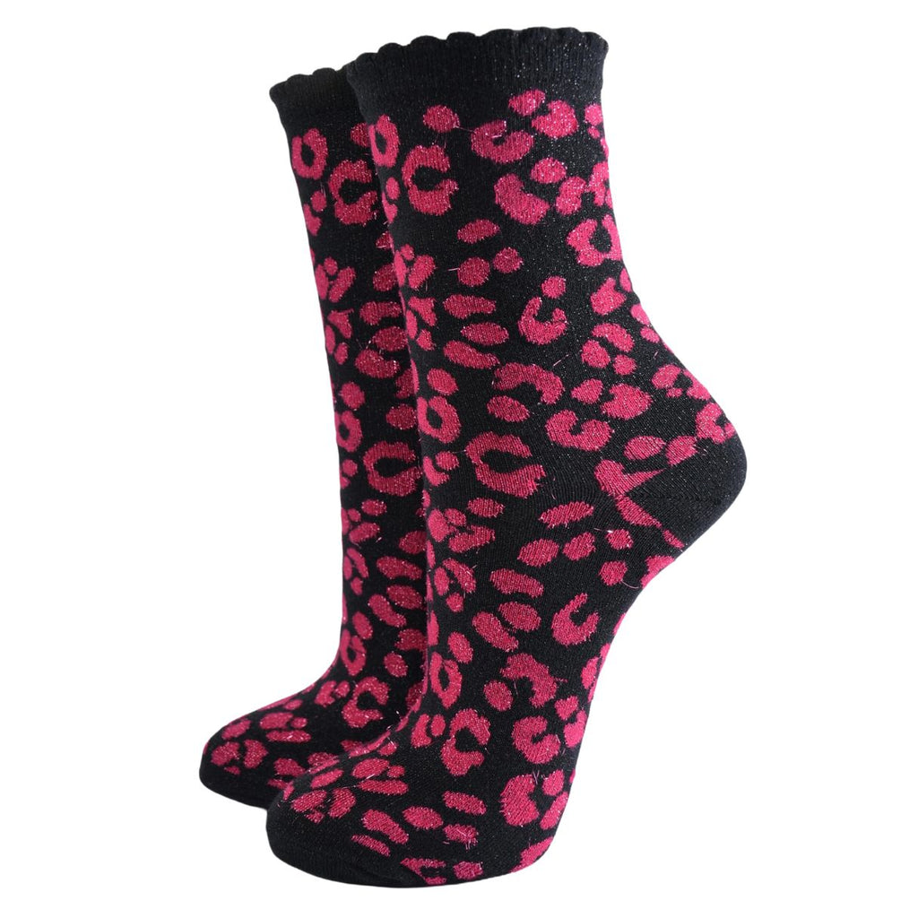 Pink Leopard Socks