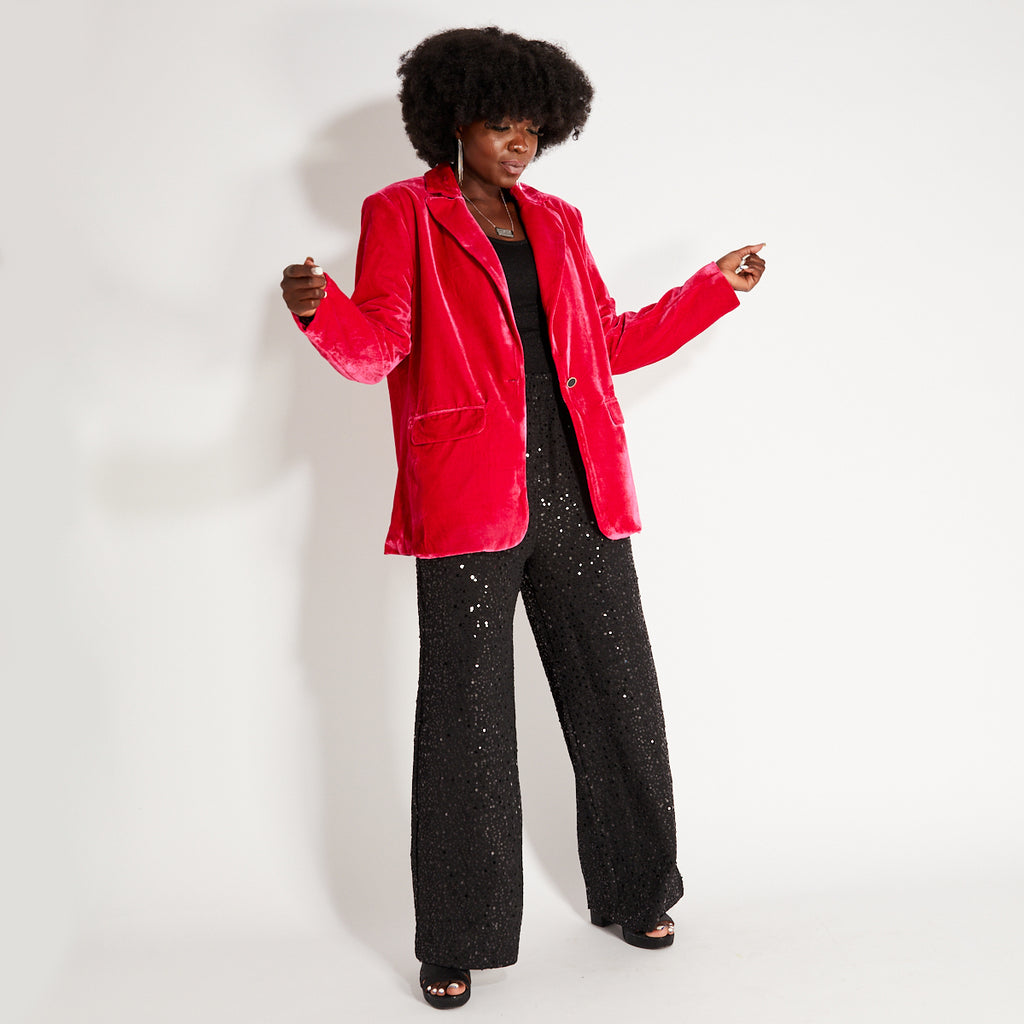 Pink velvet blazer topshop sale