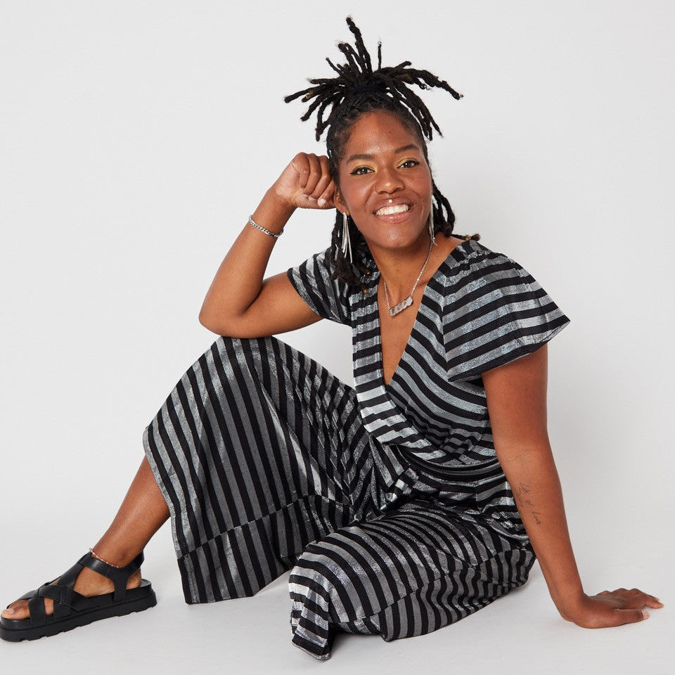 black and silver jumpsuit - festival outfits