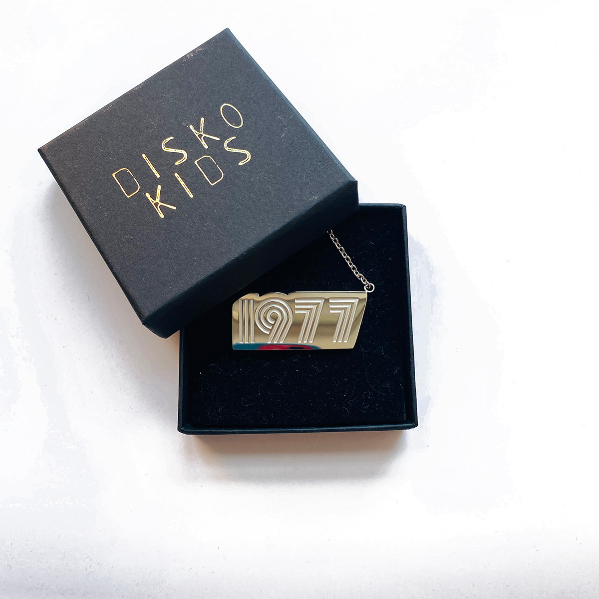 Silver 1977 Birthday Present Pendant Necklace - Disko Kids