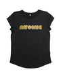 Atomic Disko Kids Womens Tshirt Black and Gold Blondie