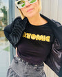 Atomic Disko Kids Womens Tshirt Black and Gold Blondie