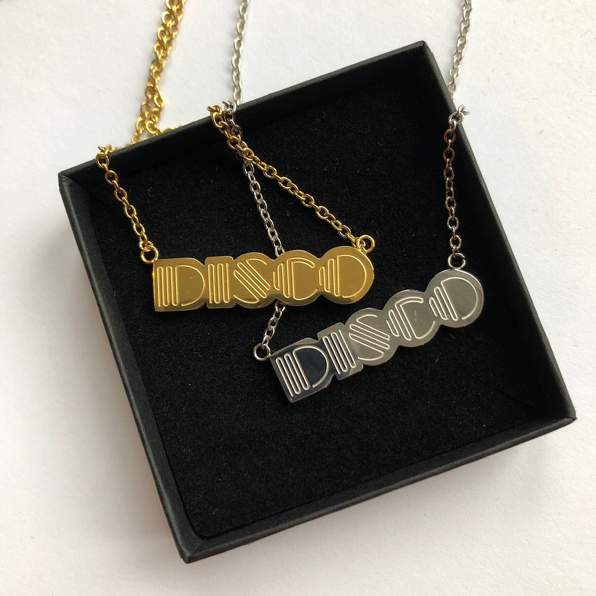 Small Gold Disco Pendant Necklace - Disko kids