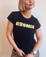 Atomic Disko Kids Womens Tshirt Black and Gold Blondie