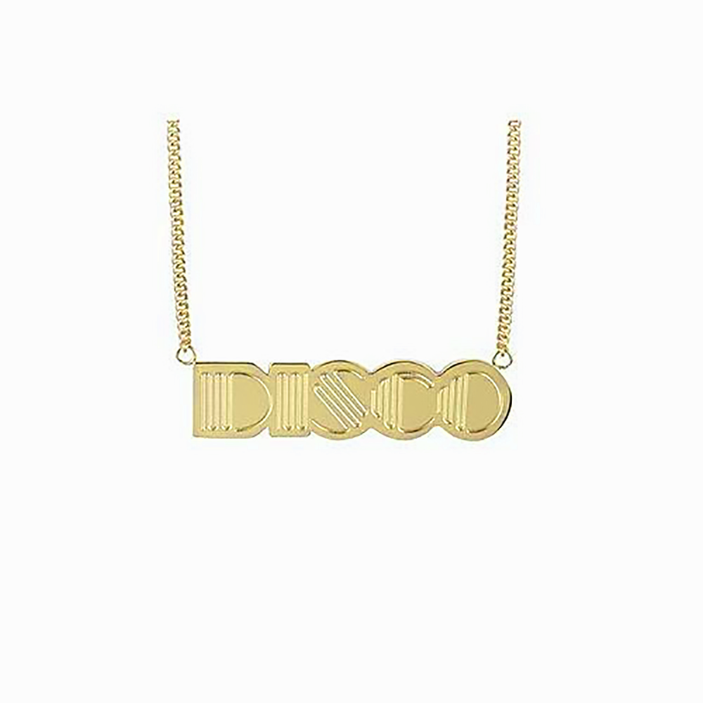Small Gold Disco Pendant Necklace - Disko kids